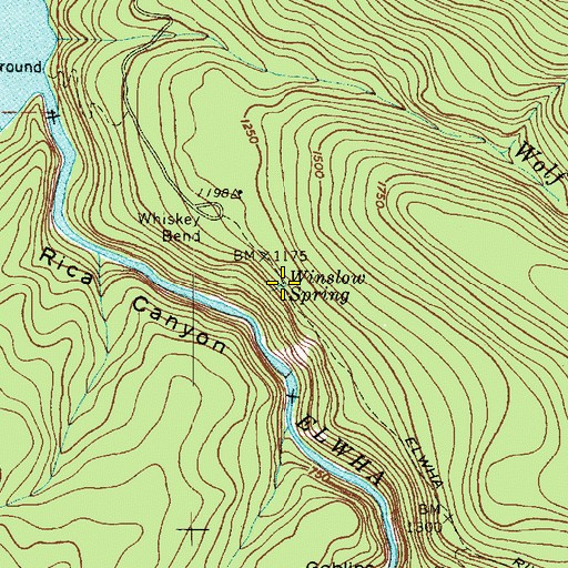 Topographic Map of Winslow Spring, WA