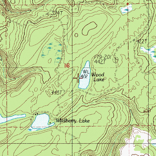 Topographic Map of Wood Lake, WA
