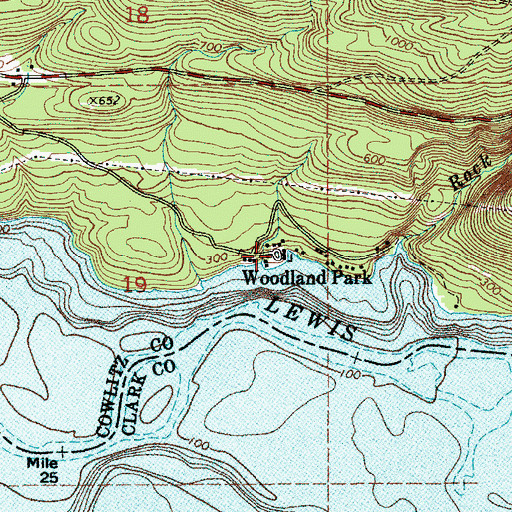 Topographic Map of Woodland Park, WA