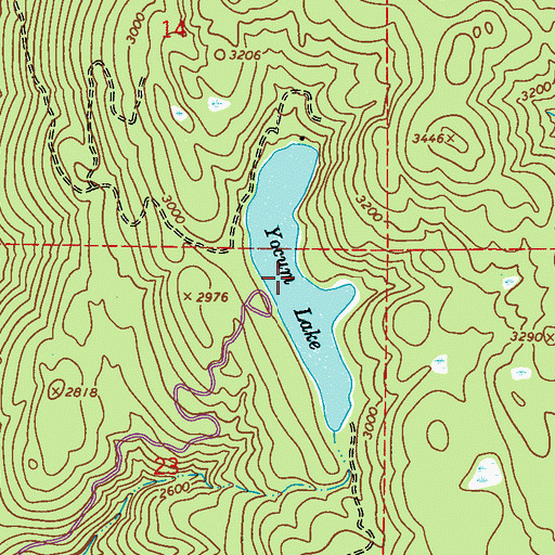 Topographic Map of Yocum Lake, WA