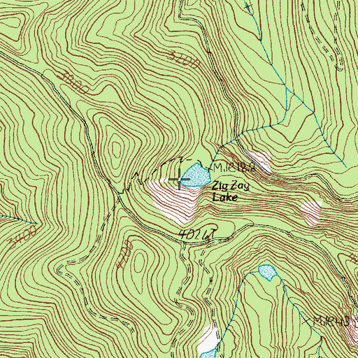 Topographic Map of Zig Zag Lake, WA