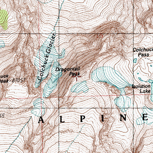 Topographic Map of Dragontail Peak, WA