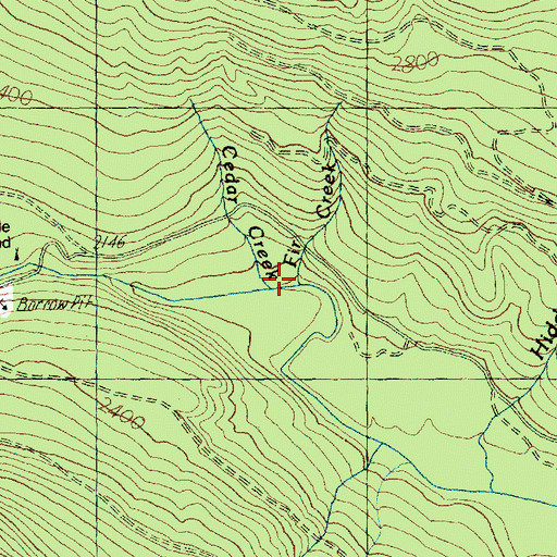 Topographic Map of Fir Creek, WA