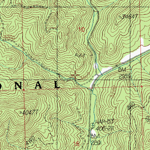Topographic Map of Iron Creek, WA