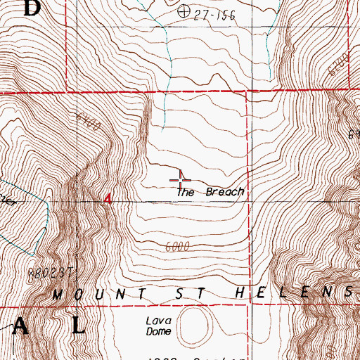 Topographic Map of The Breach, WA