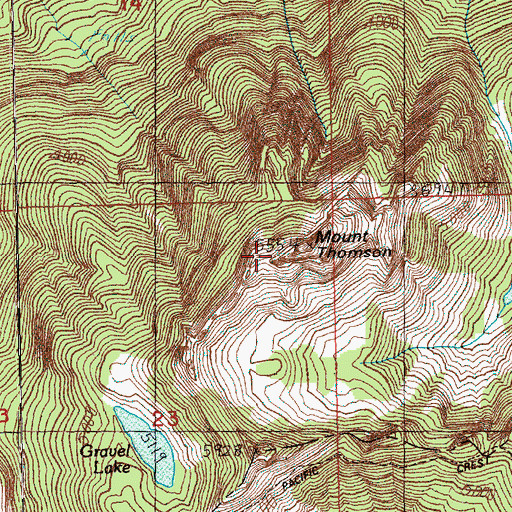 Topographic Map of Mount Thomson, WA