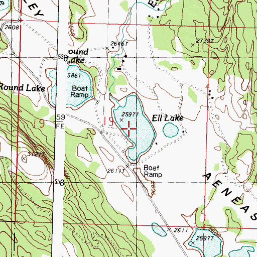 Topographic Map of Ell Lake, WA
