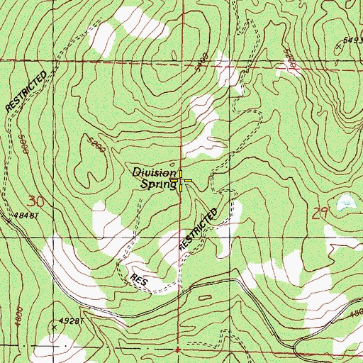 Topographic Map of Division Spring, WA