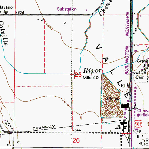 Topographic Map of Chewelah Creek, WA
