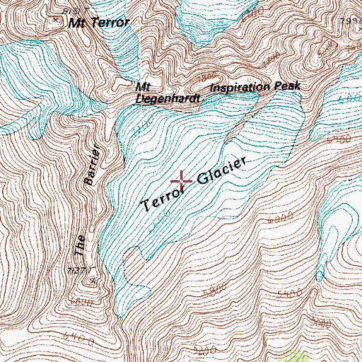 Topographic Map of Terror Glacier, WA