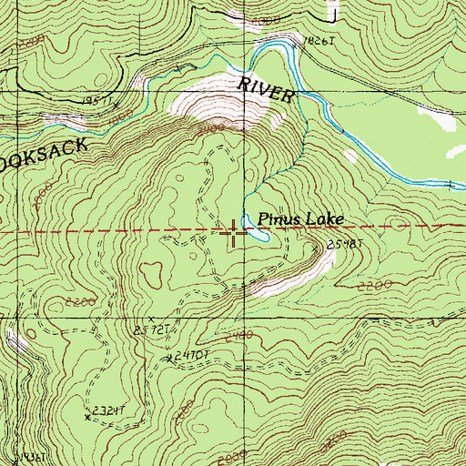 Topographic Map of Pinus Lake, WA