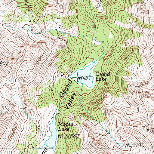 Topographic Map of Grand Lake, WA