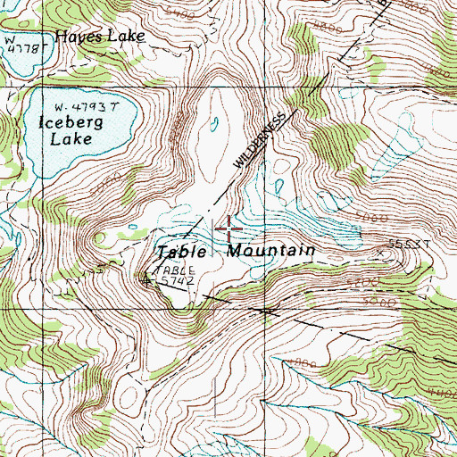 Topographic Map of Table Mountain Glacier, WA
