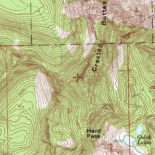 Topographic Map of South Crested Butte, WA