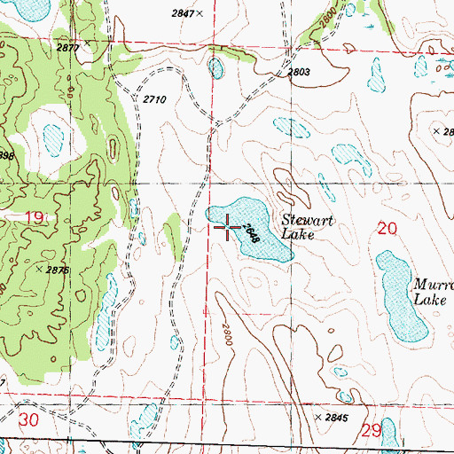Topographic Map of Stewart Lake, WA