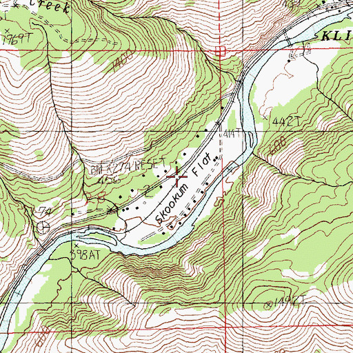 Topographic Map of Skookum Flat, WA