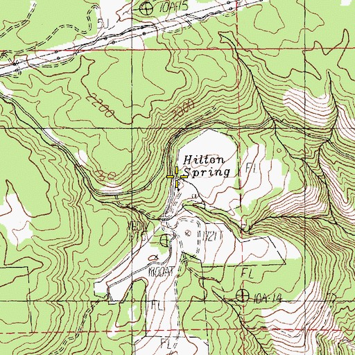 Topographic Map of Hilton Spring, WA