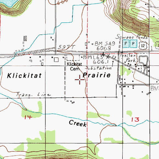 Topographic Map of Klickitat Prairie, WA
