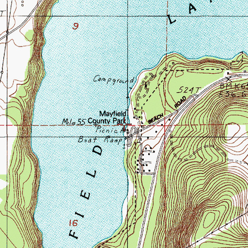 Topographic Map of Mayfield County Park, WA