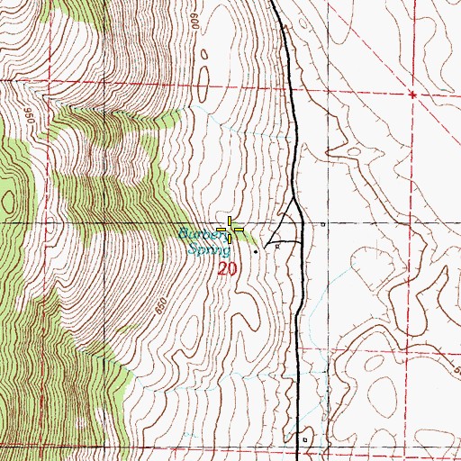 Topographic Map of Burbery Spring, WA