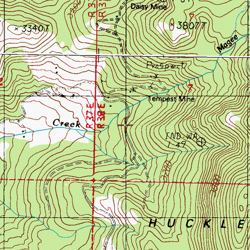Topographic Map of Tempest Mine, WA