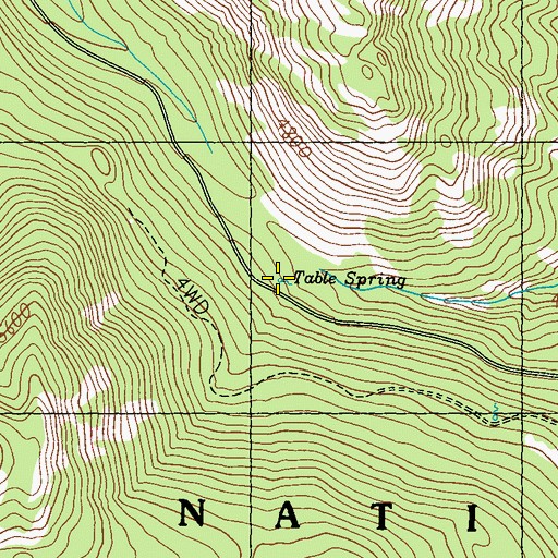 Topographic Map of Table Spring, WA