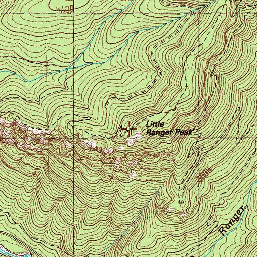 Topographic Map of Little Ranger Peak, WA