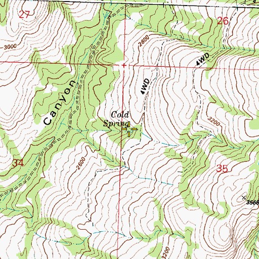 Topographic Map of Cold Spring, WA