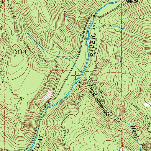 Topographic Map of Hard Scramble Creek, WA
