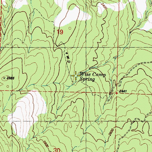 Topographic Map of Wise Camp Spring, WA