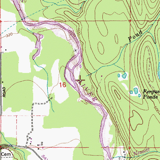 Topographic Map of Pond Creek, WA