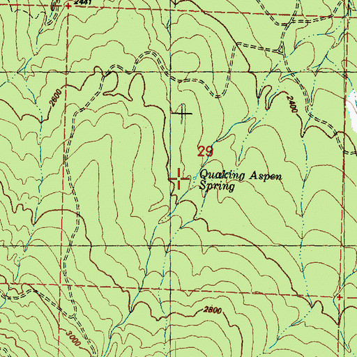 Topographic Map of Quaking Aspen Spring, WA
