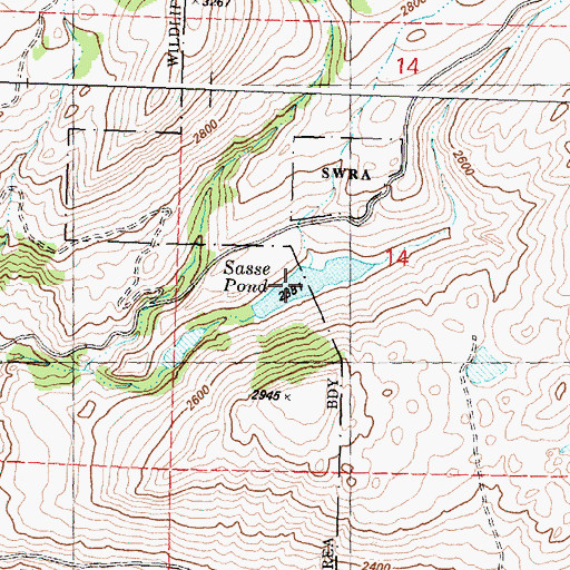 Topographic Map of Sasse Pond, WA