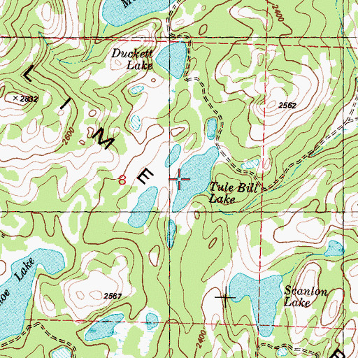 Topographic Map of Tule Bill Lake, WA