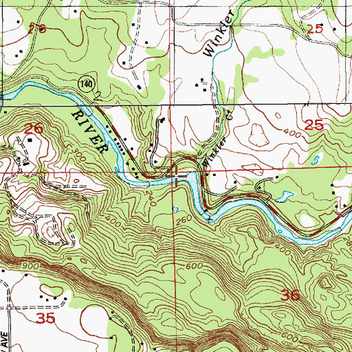 Topographic Map of Winkler Creek, WA