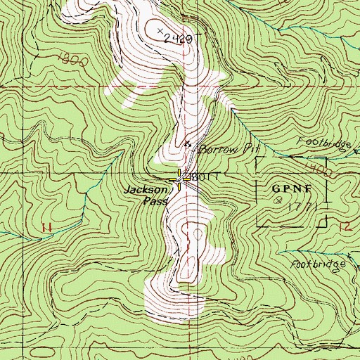 Topographic Map of Jackson Pass, WA