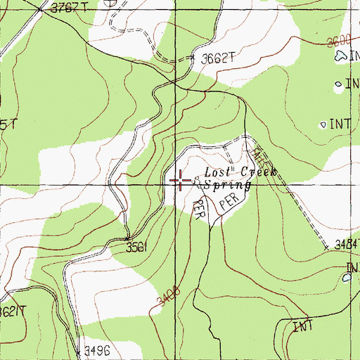 Topographic Map of Lost Creek Spring, WA