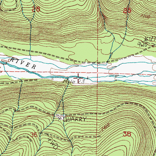 Topographic Map of Trouble Creek, WA