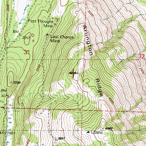 Topographic Map of Arlington Ridge, WA