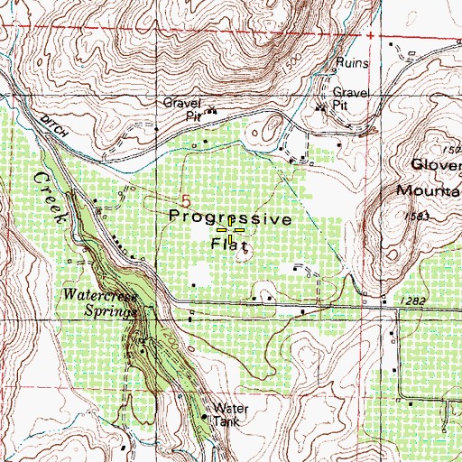 Topographic Map of Progressive Flat, WA
