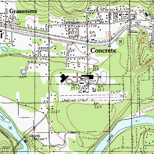 Topographic Map of Concrete High School, WA