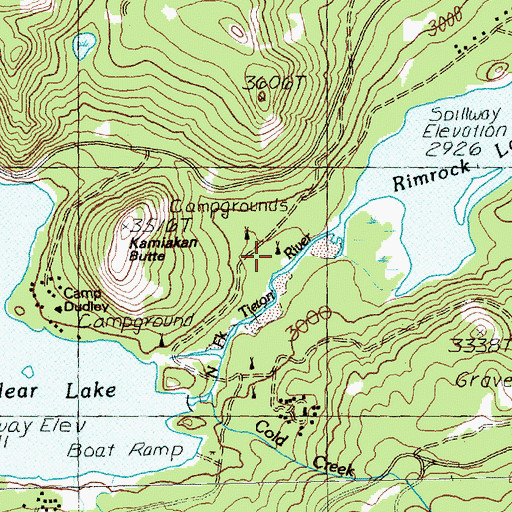 Topographic Map of Clear Lake Campground, WA