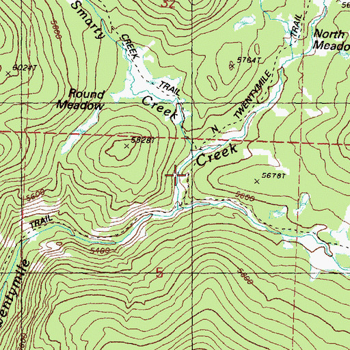 Topographic Map of Smarty Creek Trail, WA