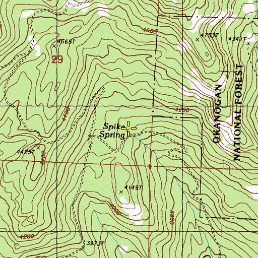 Topographic Map of Spike Spring, WA