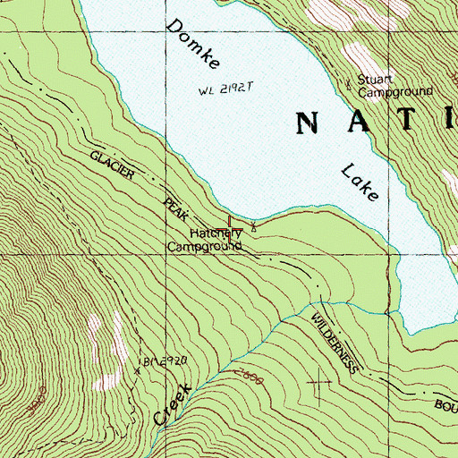 Topographic Map of Hatchery Campground, WA