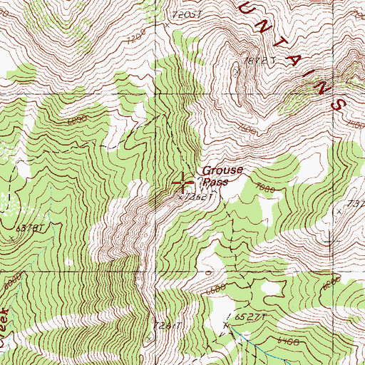 Topographic Map of Grouse Pass, WA