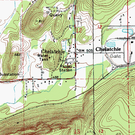 Topographic Map of Saint Helens Ranger Station, WA