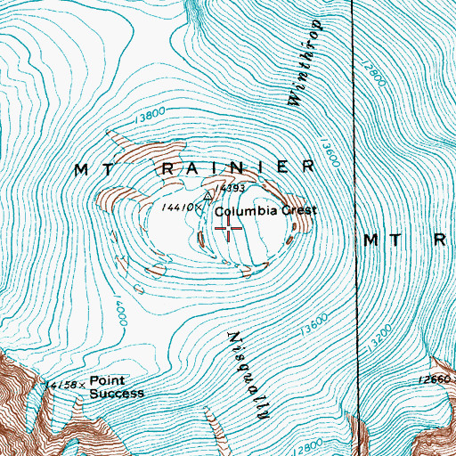 Topographic Map of East Crater, WA