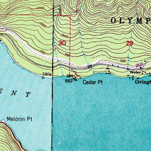 Topographic Map of North Shore Picnic Area, WA