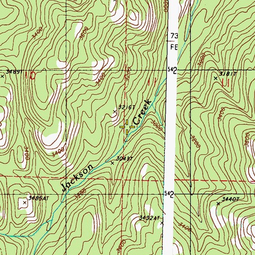 Topographic Map of Jackson Spring, WA